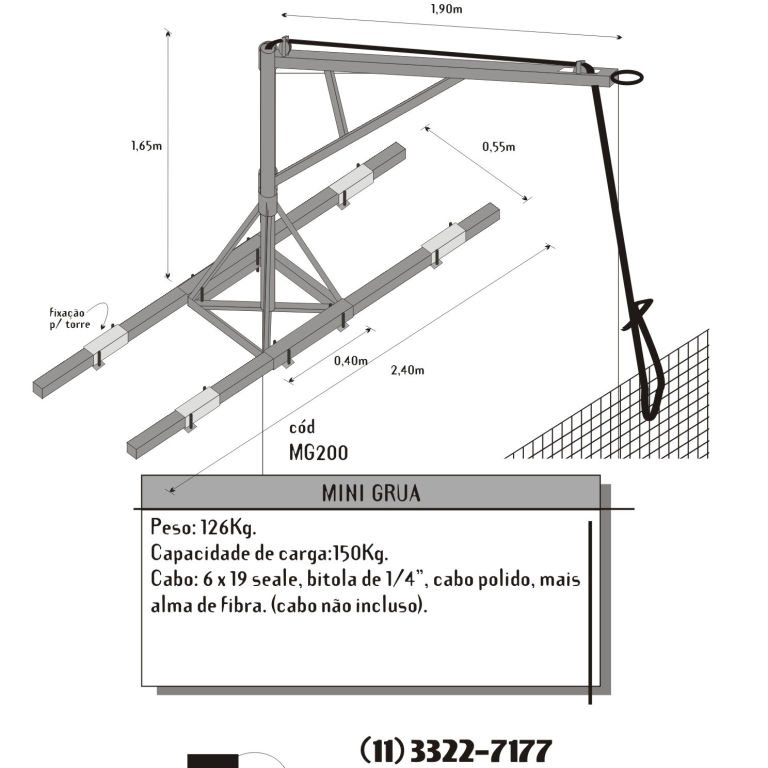 Mini Grua para Telas e Ferros